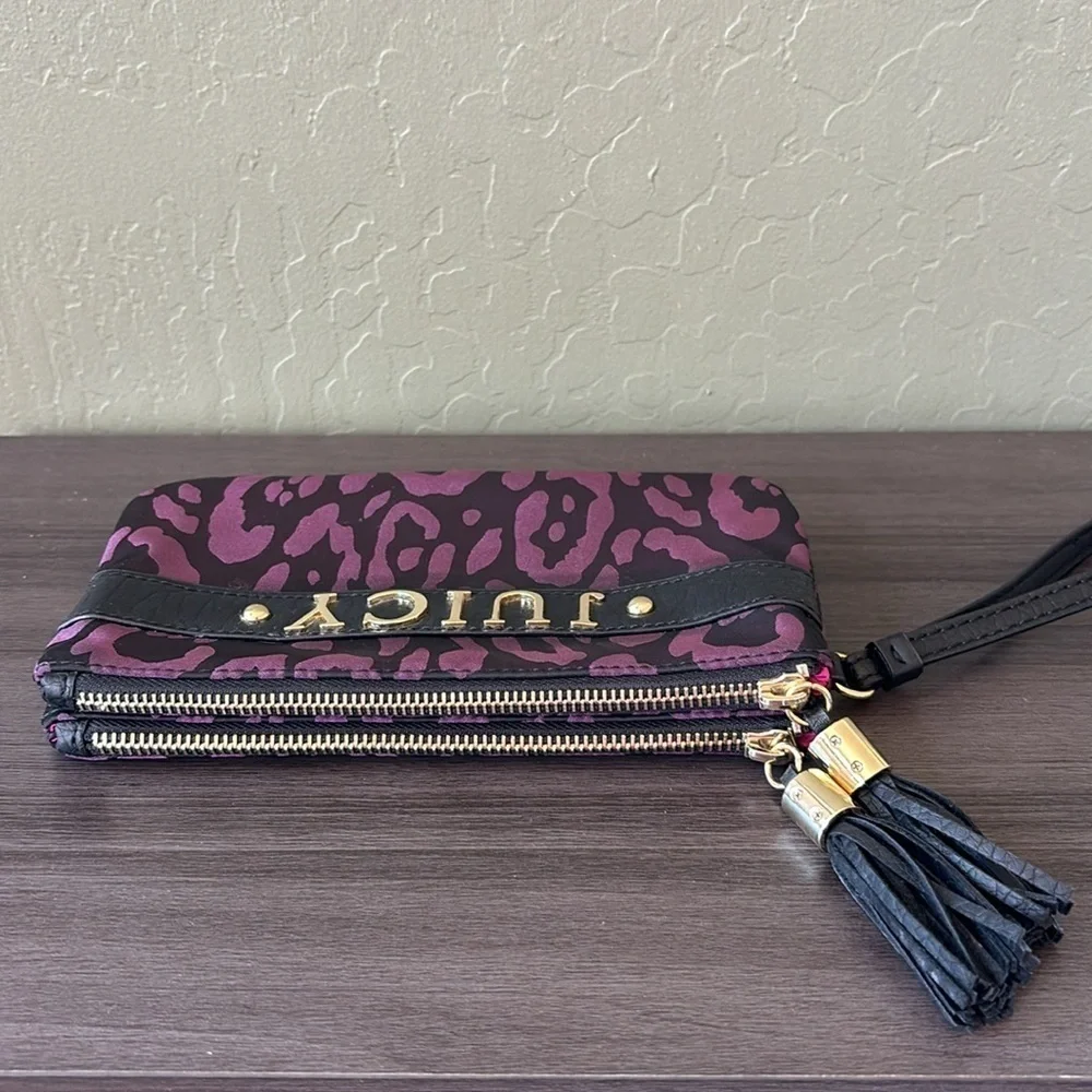 Juicy Couture Black and Purple Zebra‎ Print Wristlet